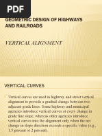 Geometric Design of Highways and Railroads: Vertical Alignment