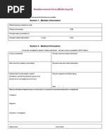 Reimbursement Form (Medical Part) : Section 1 - Member Information