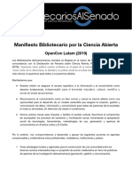 Manifiesto Bibliotecarios Por La Ciencia Abierta