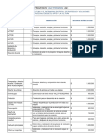 Presupuesto Definitivo Valet Peregrino 2021