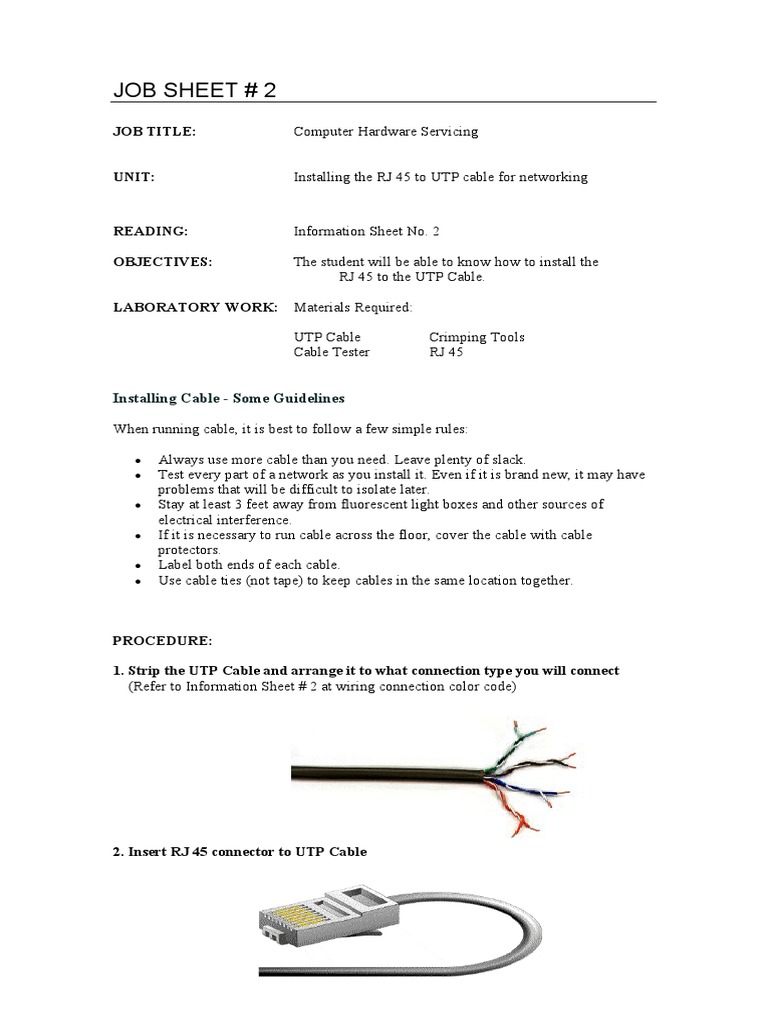 JOB SHEET Cabling PDF