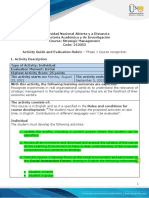 Activity Guide and Evaluation Rubric - Phase 1 - Course Recognition