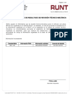 Informe de Registro de Resultado de Revisión Técnico-Mecánica