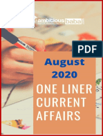AB One Liner Current Affairs August 2020 PDF