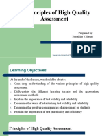 12 Principles of High Quality Assessment: Prepared By: Ronaldin V. Bauat