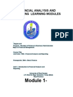 Module 1-: Financial Analysis and Reporting Learning Modules