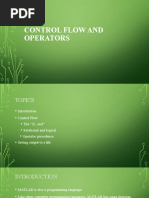 Control Flow and Operators