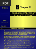 Macroeconomic Policy in An Open Economy: Economics