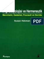 Susan Hekman - Bilgi Sosyolojisi Ve Hermeneutik - Mannheim, Gadamer, Foucault Ve Derrida-Paradigma Yayınları (1999)