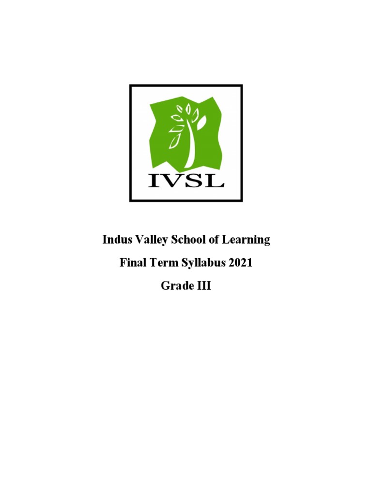 Grade 3 Syllabus PDF Multiplication Numbers