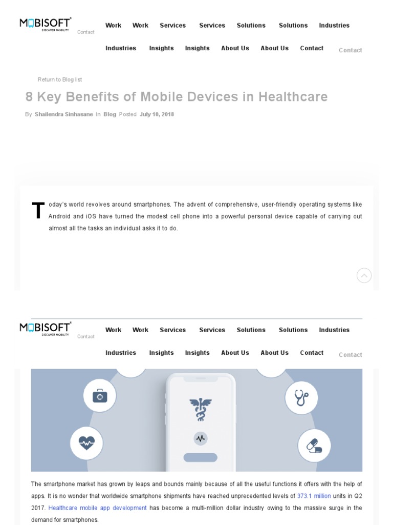 8 Key Benefits of Mobile Devices in Healthcare Mobisoft Infotech
