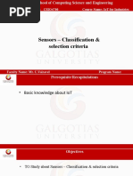 Sensors - Classification & Selection Criteria