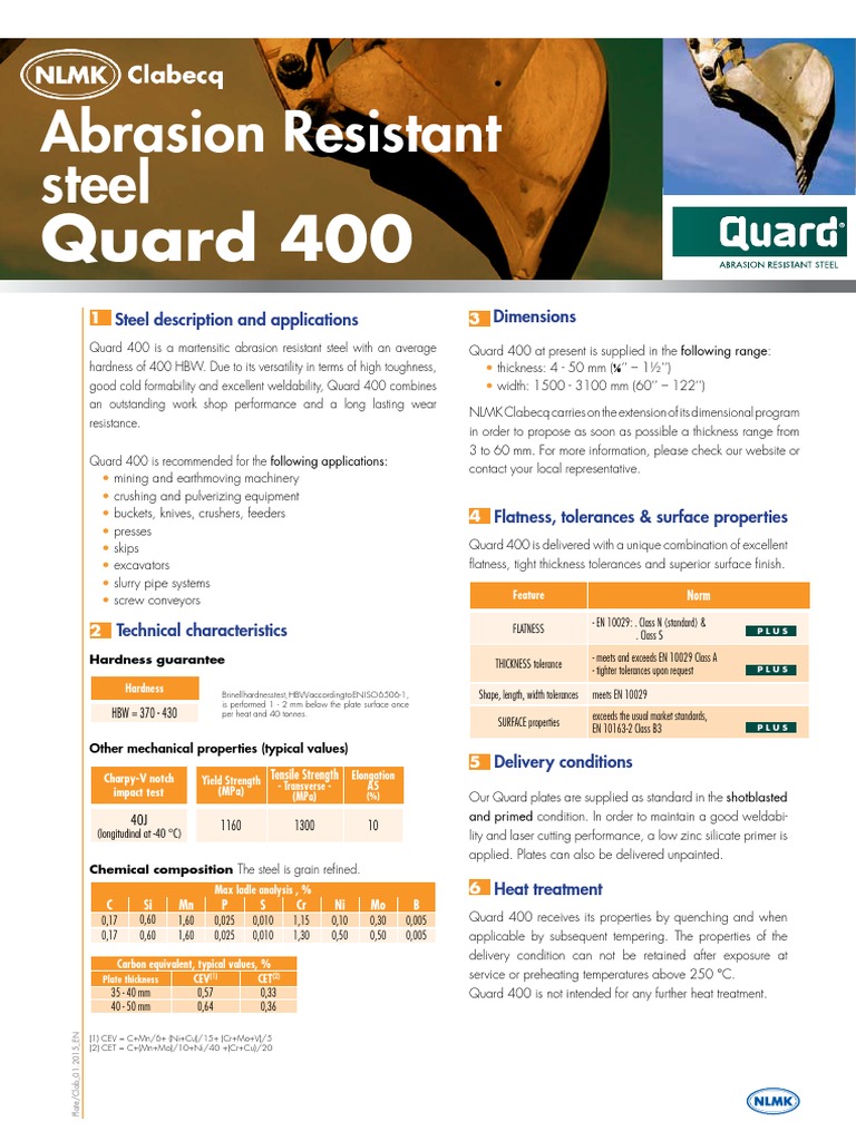 Quard 400: Abrasion Resistant Steel | PDF | Construction | Welding