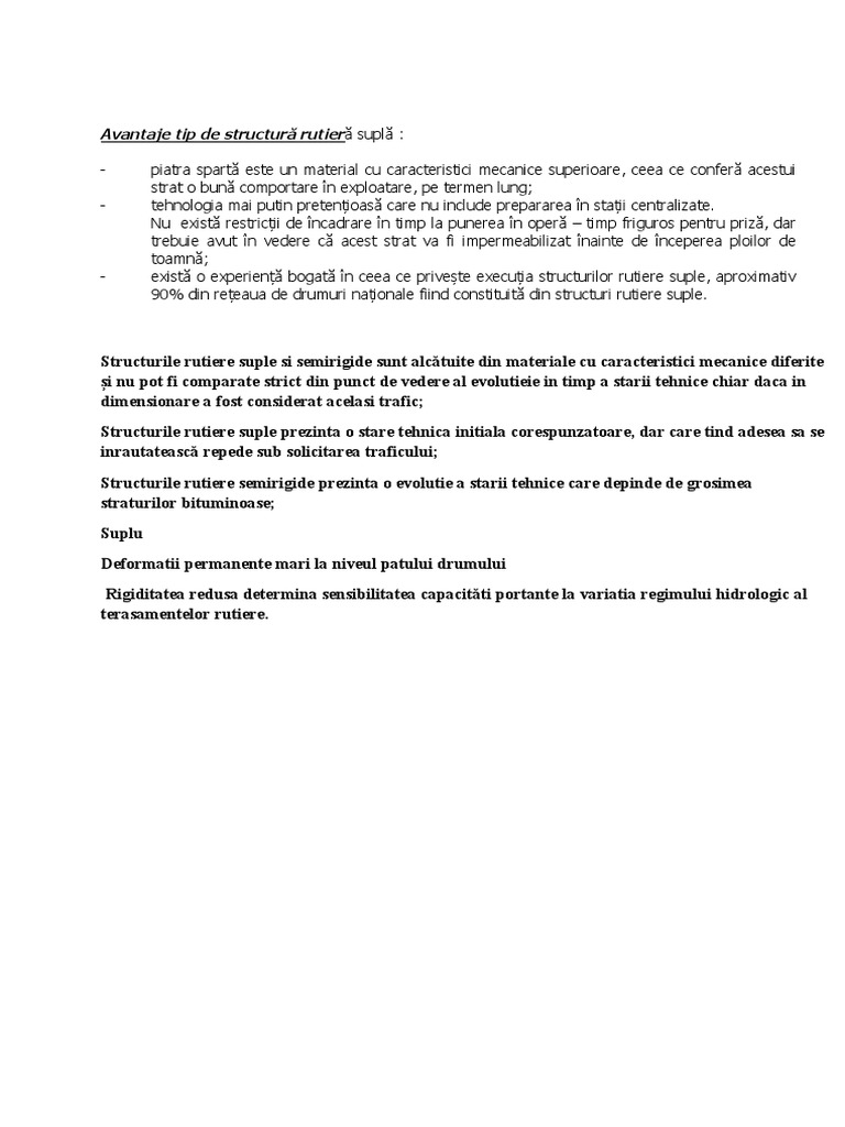 Avantaje Tip de Structură Rutieră Suplă | PDF