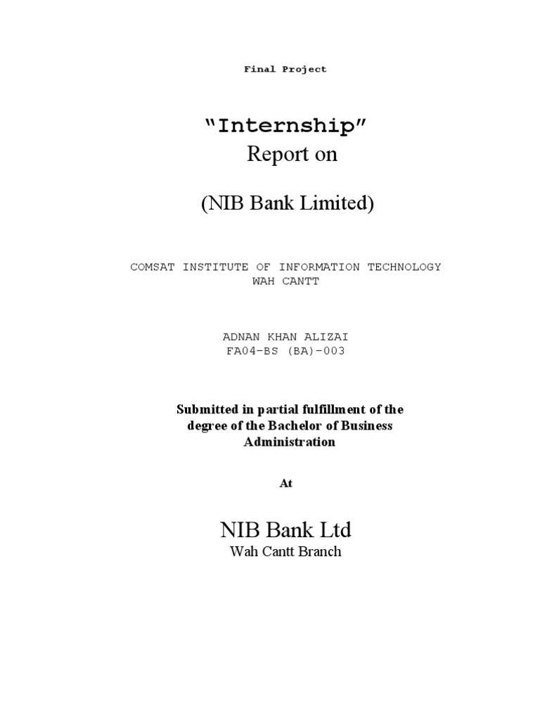 Internship reports on nib bank 04 image