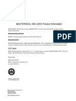 MASTERSEAL 540 LEED Certification