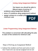 LP Using Assignment Method