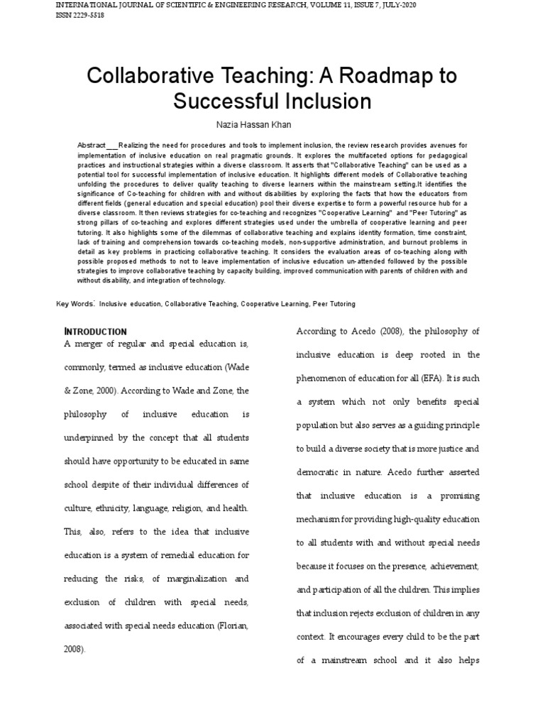 Collaborative Teaching: A Roadmap To Successful Inclusion: Ntroduction ...