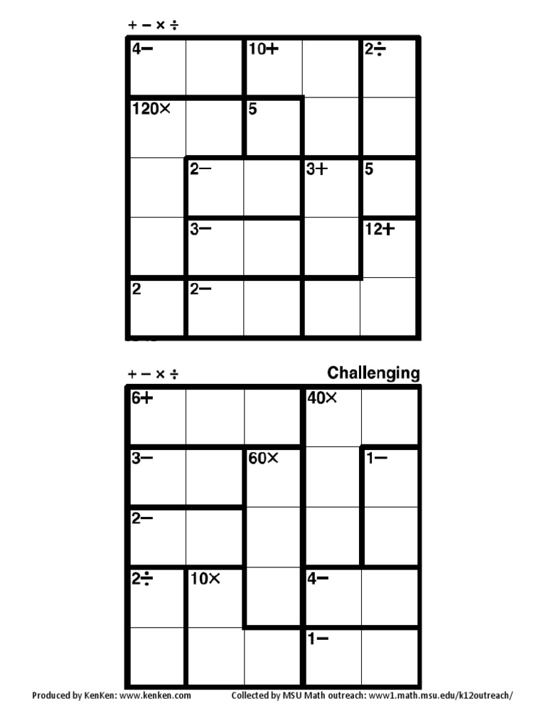 Kenken 5x5 All | PDF
