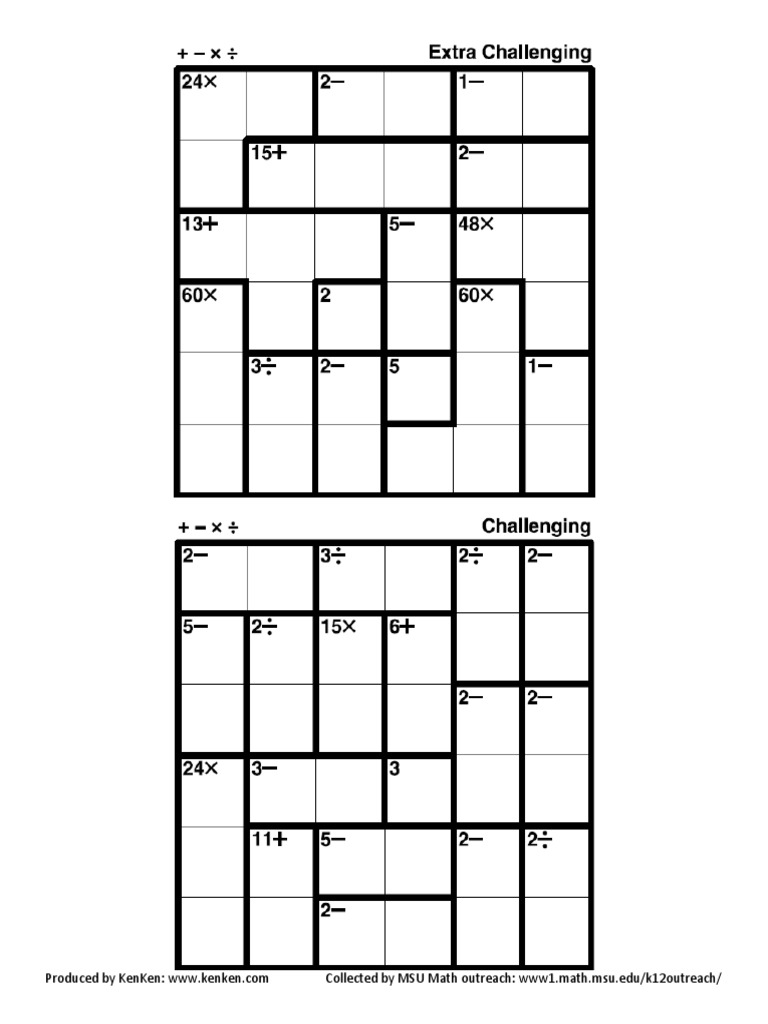 Kenken 6x6 All | PDF