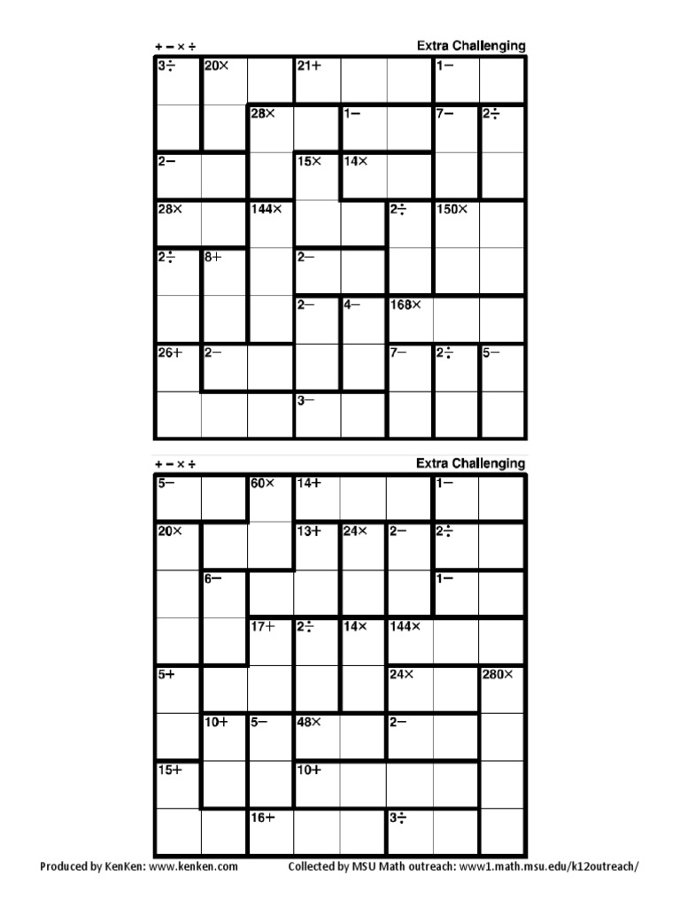 8x8 KenKen Puzzle Collection | PDF