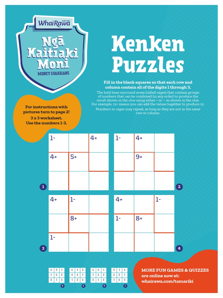 Kenken Puzzle Instructions and Guide | PDF | Recreational