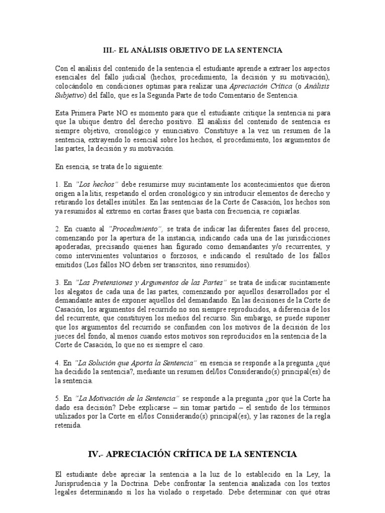 Análisis Objetivo de Sentencias Judiciales | PDF | Caso de ley | Virtud