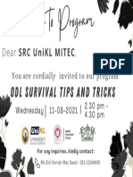 Invitation To ODL Survival Tips and Tricks (SRC UNIKL MITEC)
