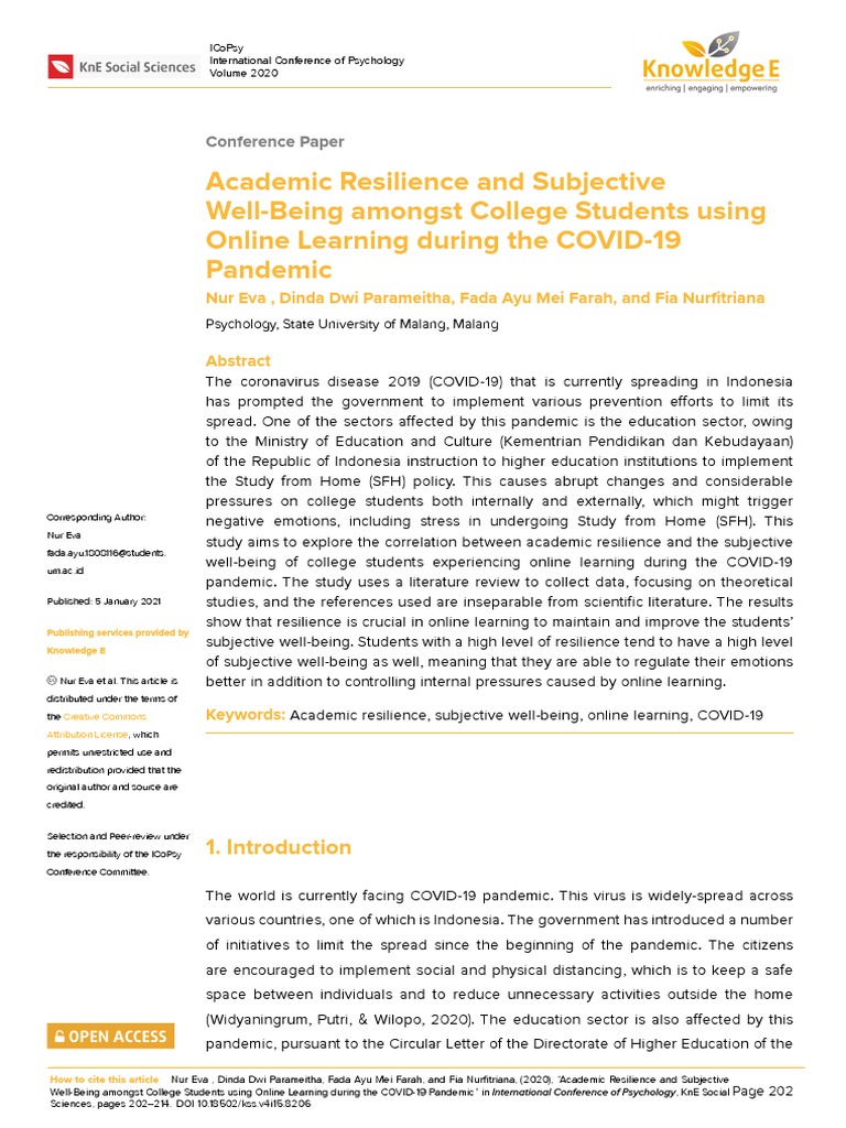 Academic Resilience in Online Learning | PDF | Psychological Resilience ...