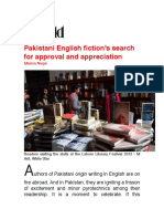 Pakistani English Fiction's Search For Approval and Appreciation