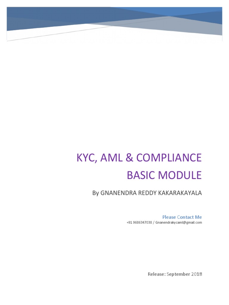 KYC, AML and Compliance Basic Module (New) | PDF | Money Laundering ...