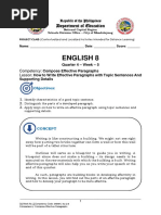 English 8: Department of Education