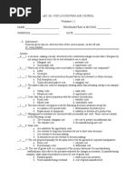 Cost Accounting Activity - Answer Key