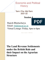 Indian Economic and Political History: Rajesh Bhattacharya Email: Virtual Lounge: Friday, 4pm To 6pm