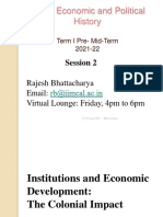 Indian Economic and Political History: Rajesh Bhattacharya Email: Virtual Lounge: Friday, 4pm To 6pm