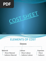 Cost Sheet