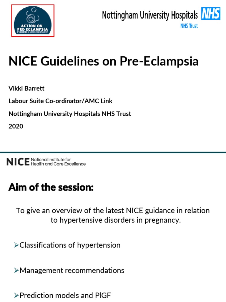 NICE Guidelines for Pre-Eclampsia Management | PDF | Hypertension ...