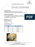 GEMET 503: Low Heat Input Electrode For Different Grades of Cast Iron. Application