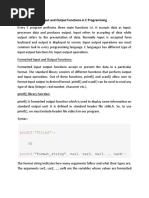 Input and Output Functions in C - 1622196378713