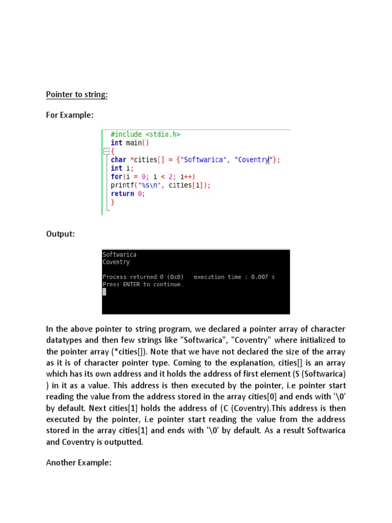Pointer To String, Dynamic Memory Allocation, Malloc Function, Calloc ...