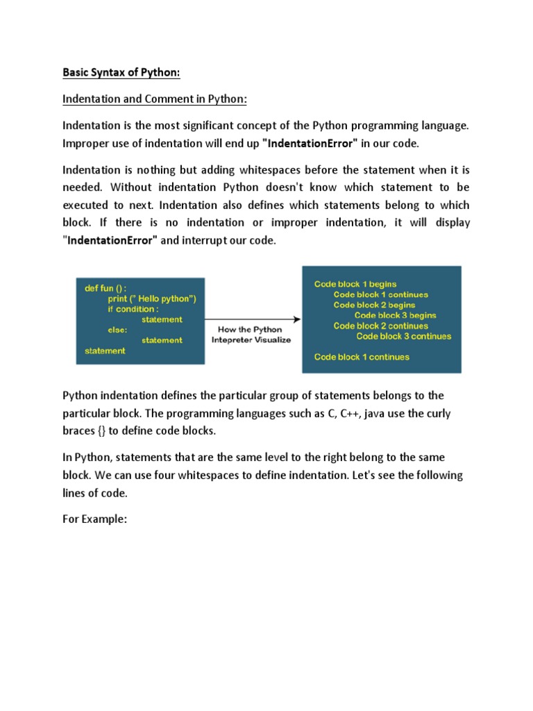 Indentation and Comments, Identifiers, Variables in Python ...