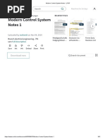 Modern Control System Notes 1 - PDF