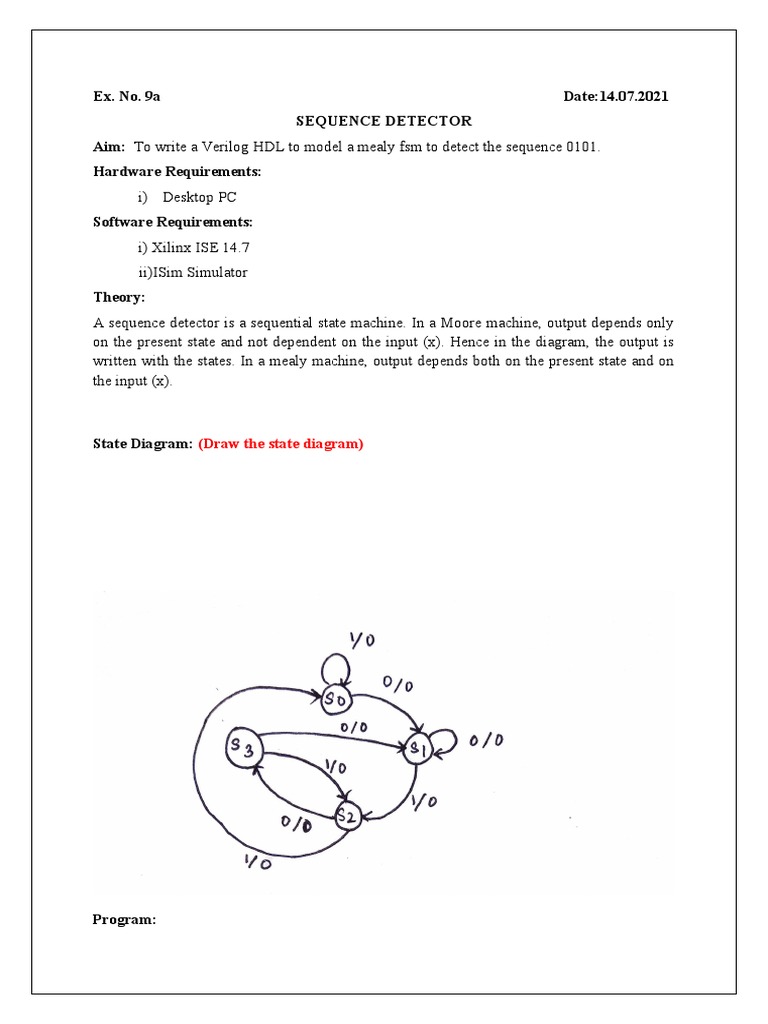 Verilog Mealy FSM Sequence Detector | PDF | Hardware Description ...