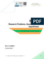 MODULE 2 - Research Problems, Questions, and Hypotheses