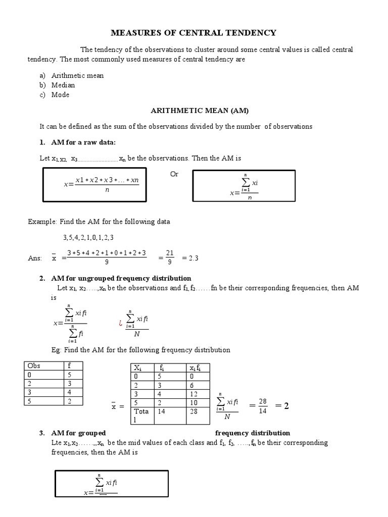 MODULE 2 Measures of Central Tendency | PDF | Mode (Statistics) | Skewness