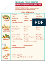 Baby Food Chart 6 To 9 Months