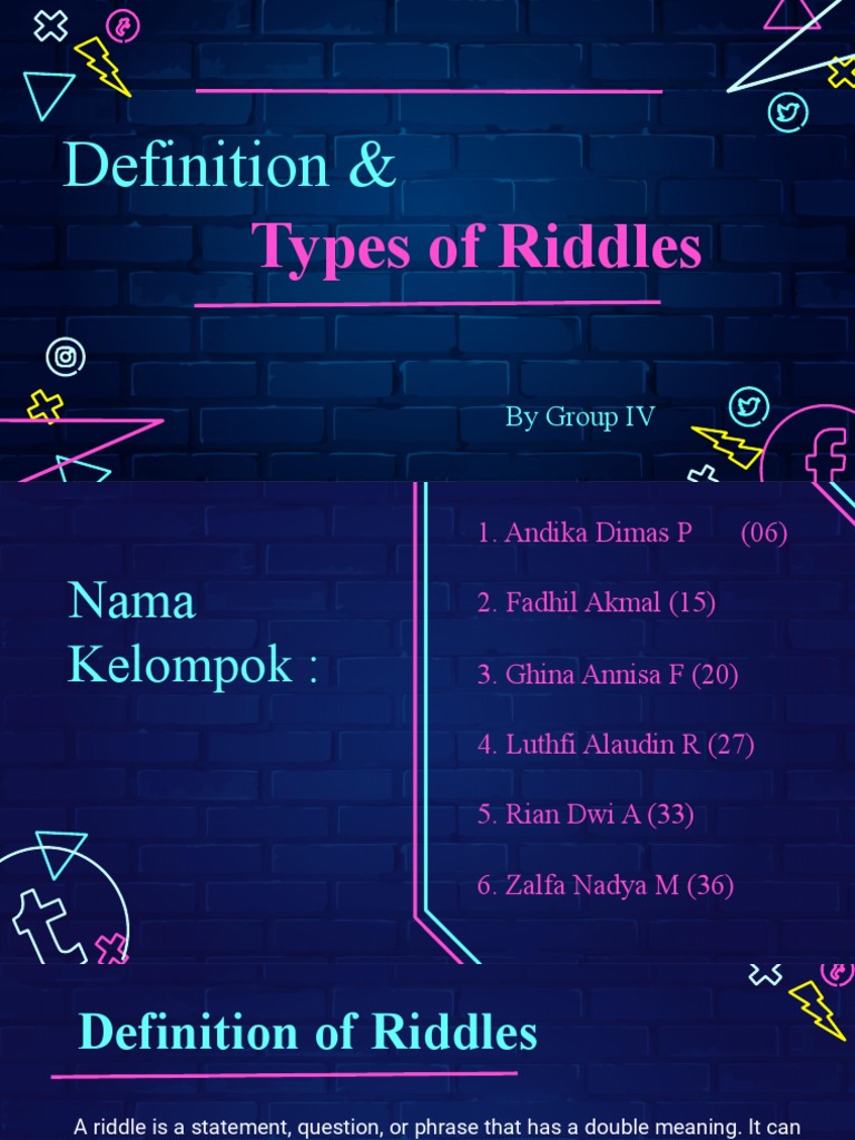 Definition and Types of Riddles | PDF