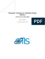 Olympiad Training For Individual Study: Syllabus: OTIS Year VII (2021-2022)