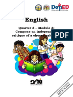 English: Quarter 3 - Module 3: Compose An Independent Critique of A Chosen Selection