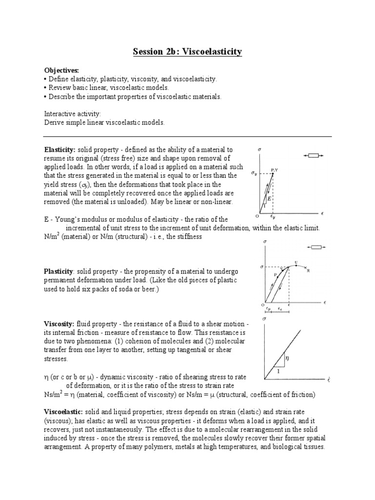 Viscoelasticity Notes - Washington | PDF | Viscoelasticity | Elasticity ...